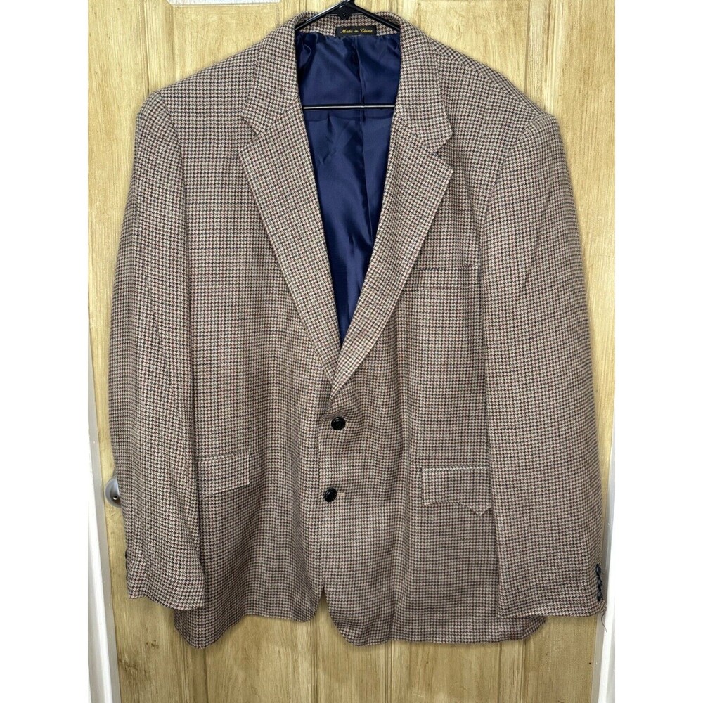 Circle S Western Men's 48R Blazer Tan Multi Houndstooth Suit Sport Coat